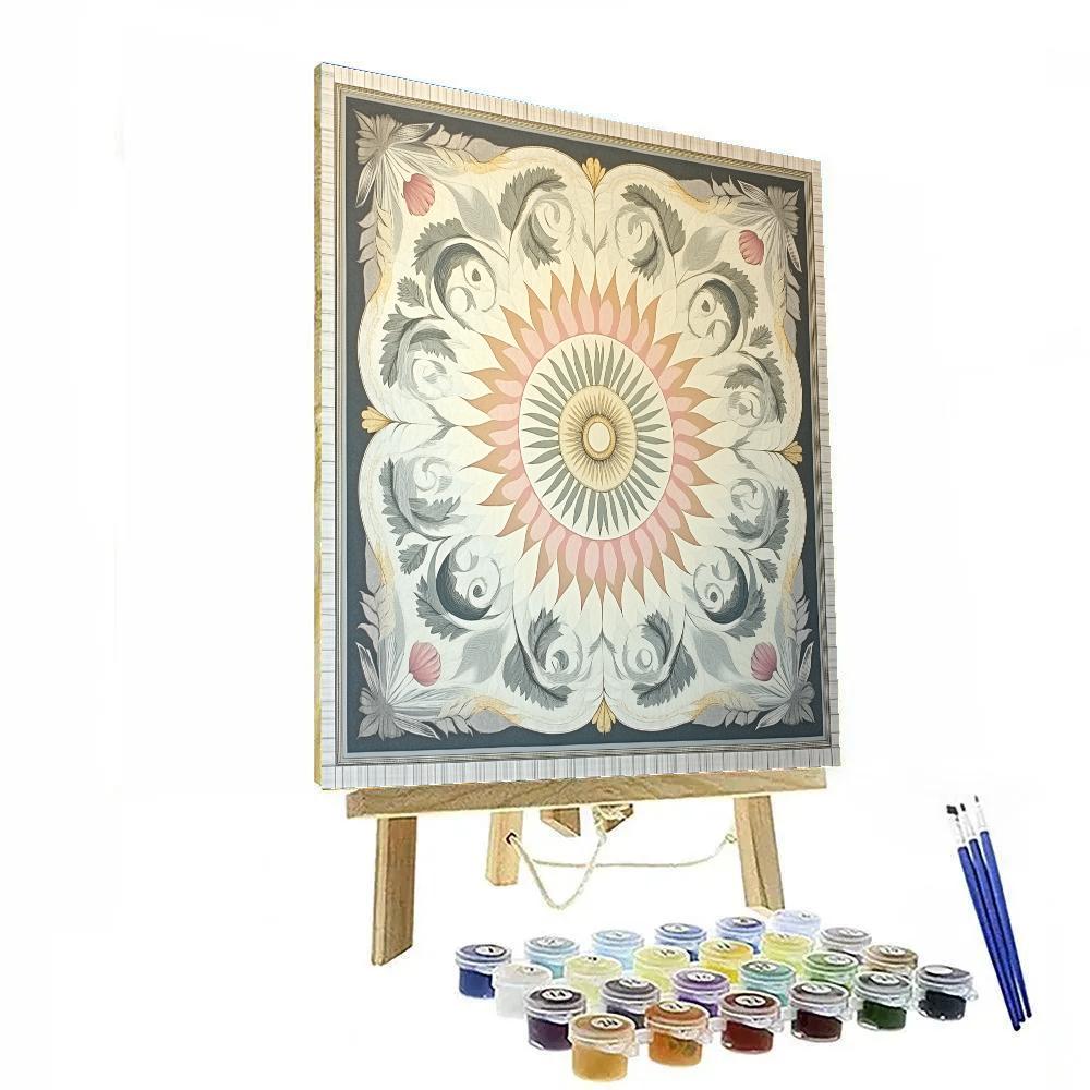 Alphonse Mucha Inspired Timeworn Mandala DIY paint by numbers