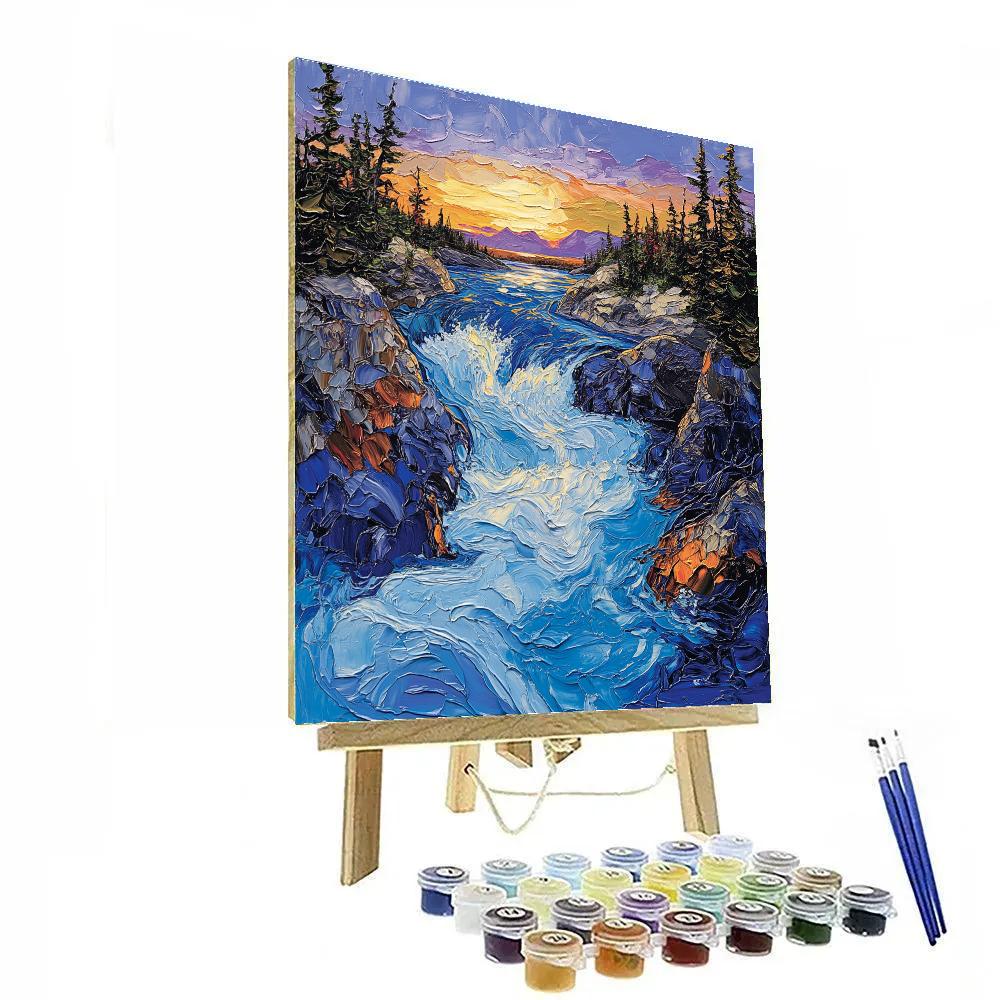 A.Y. Jackson Inspired Northern Shield Rapids paint by numbers