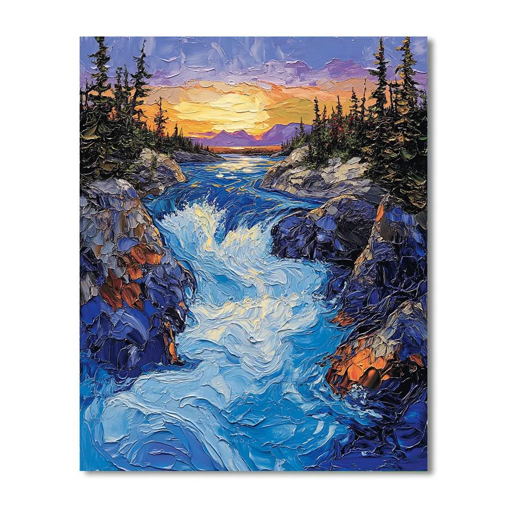 A.Y. Jackson Inspired Northern Shield Rapids paint by numbers