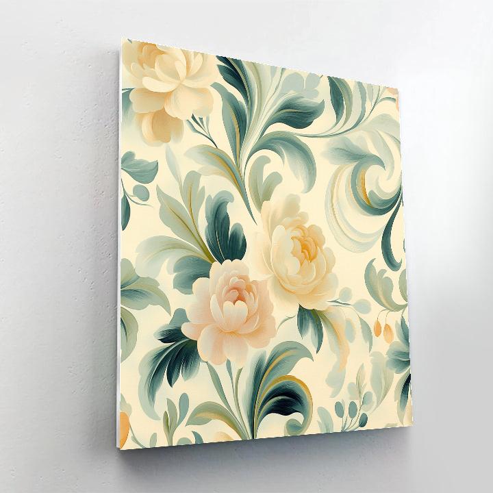 Alphonse Mucha Inspired Whimsical Floral Dance Number painting