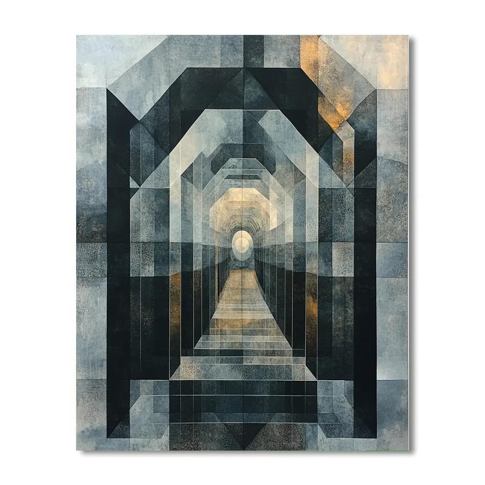 M.C. Escher Inspired Paradoxical Crystal Labyrinth Painting by numbers kit