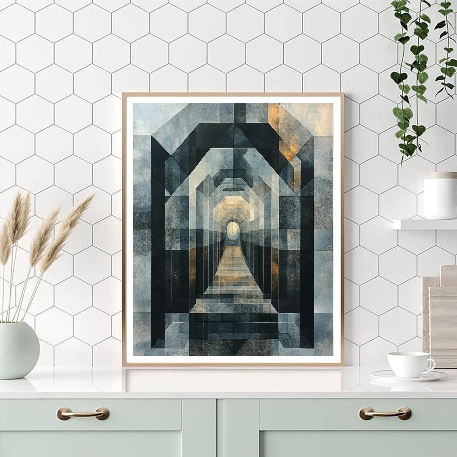 M.C. Escher Inspired Paradoxical Crystal Labyrinth Painting by numbers kit