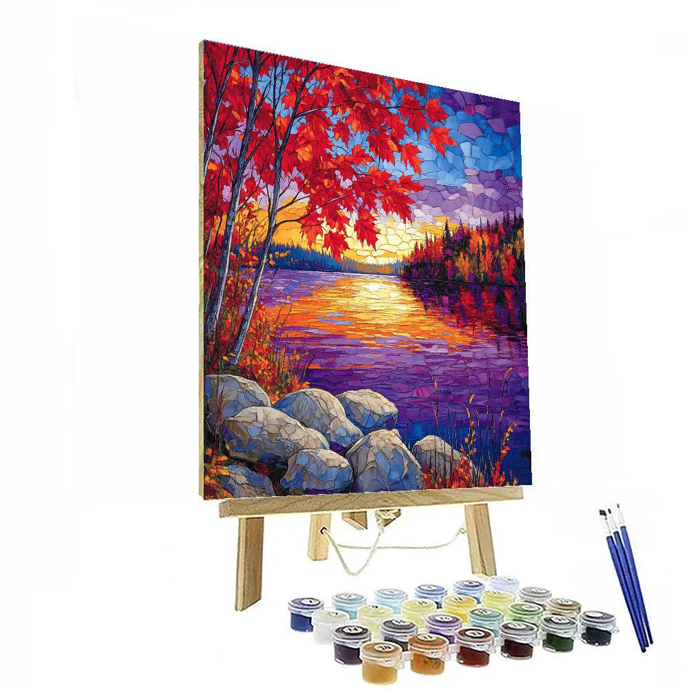 A.Y. Jackson Inspired Maple Screen At Dusk Paint by numbers kits