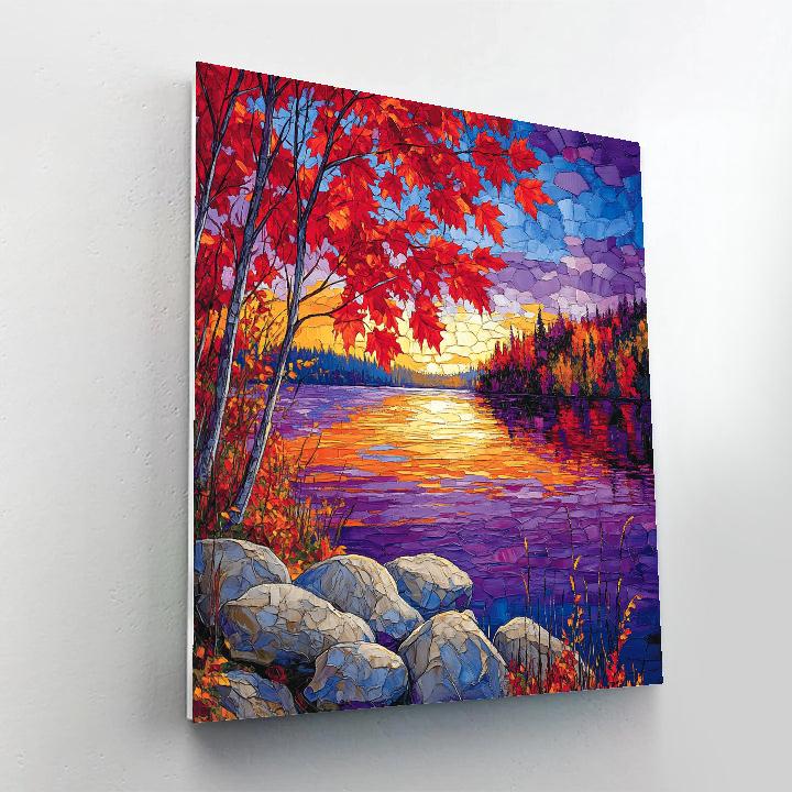 A.Y. Jackson Inspired Maple Screen At Dusk Paint by numbers kits