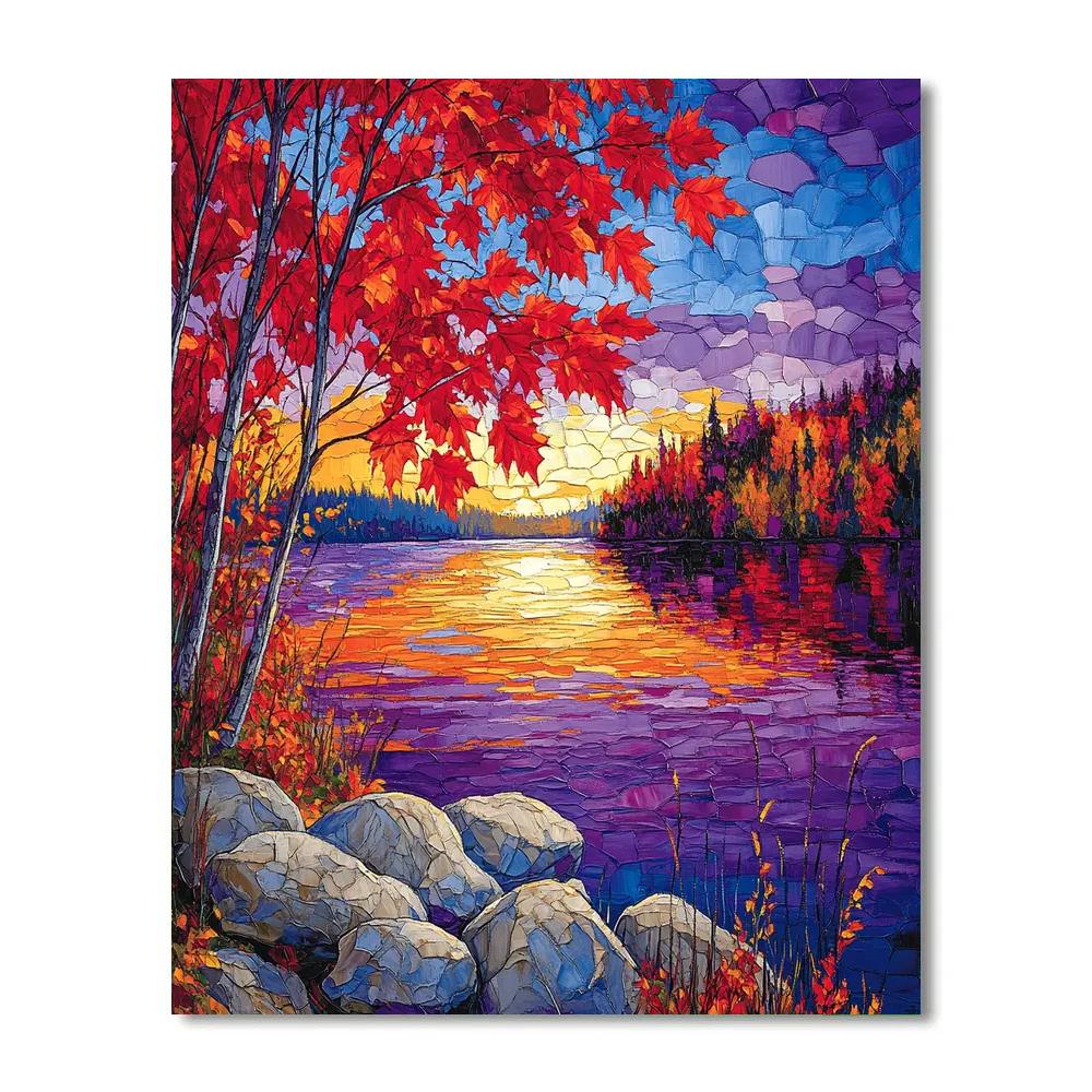 A.Y. Jackson Inspired Maple Screen At Dusk Paint by numbers kits