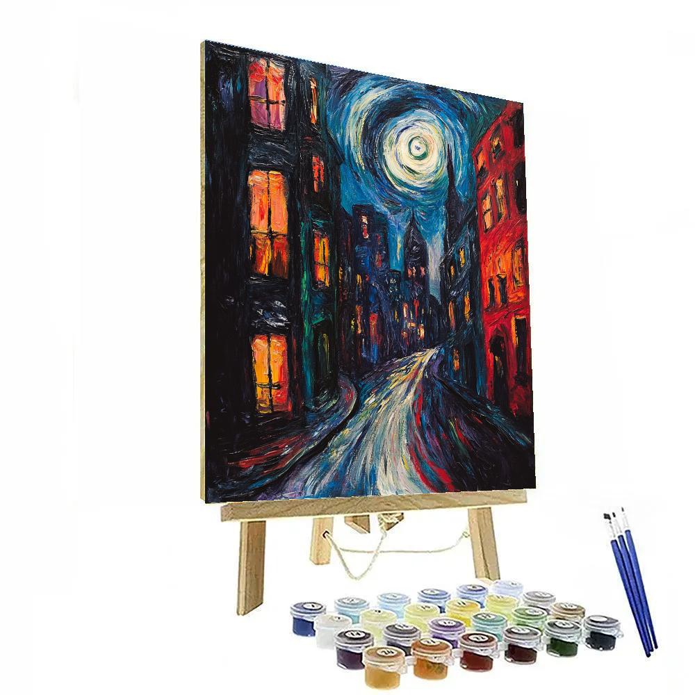 Edvard Munch Inspired Emotional Cityscape Paint by numbers art