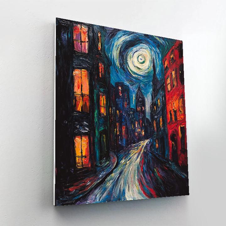 Edvard Munch Inspired Emotional Cityscape Paint by numbers art