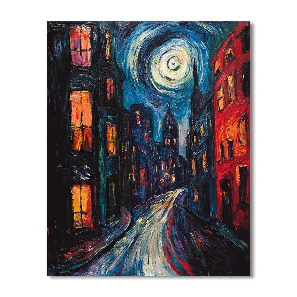 Edvard Munch Inspired Emotional Cityscape Paint by numbers art
