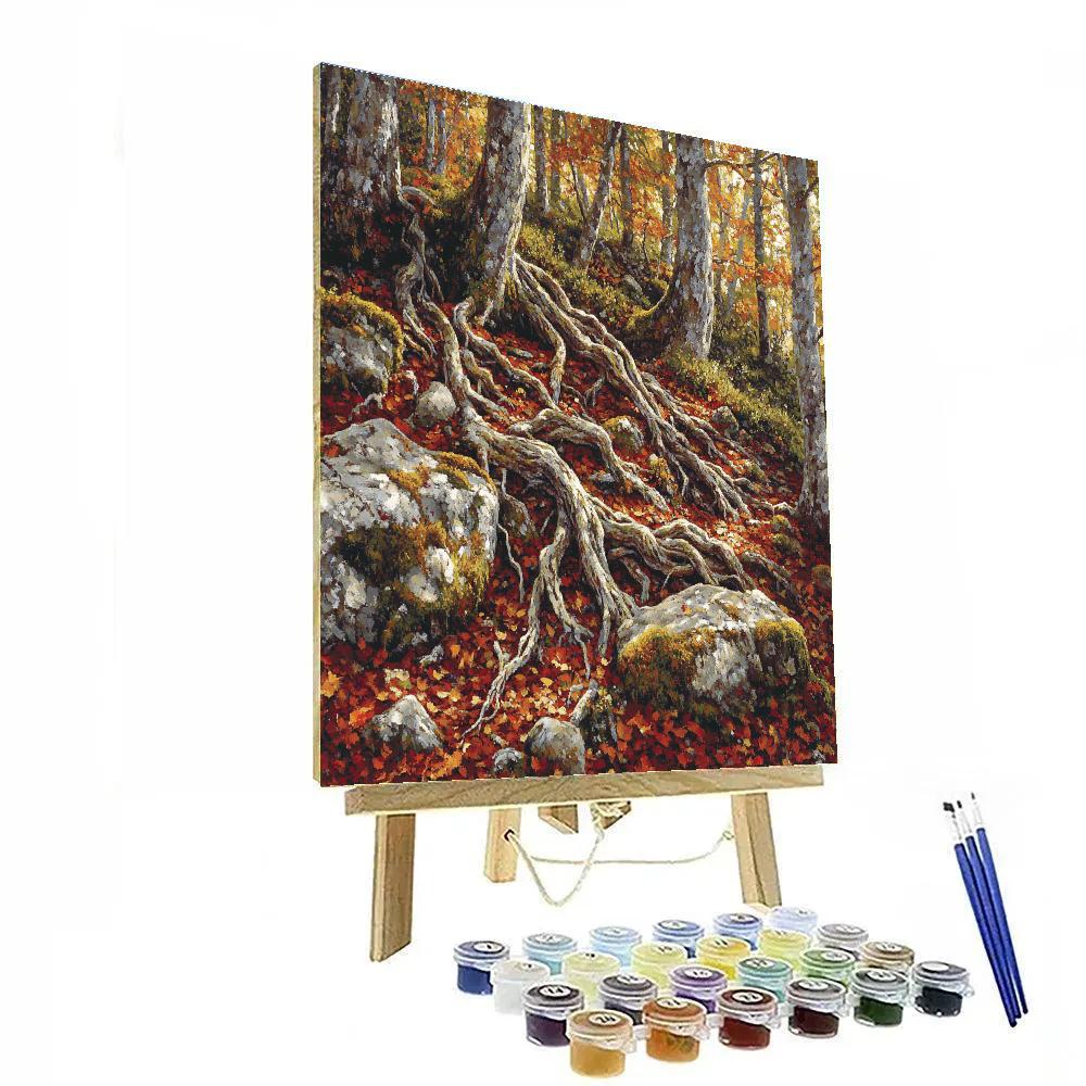 Arthur Lismer Inspired Twisted Root Study Paint by numbers art