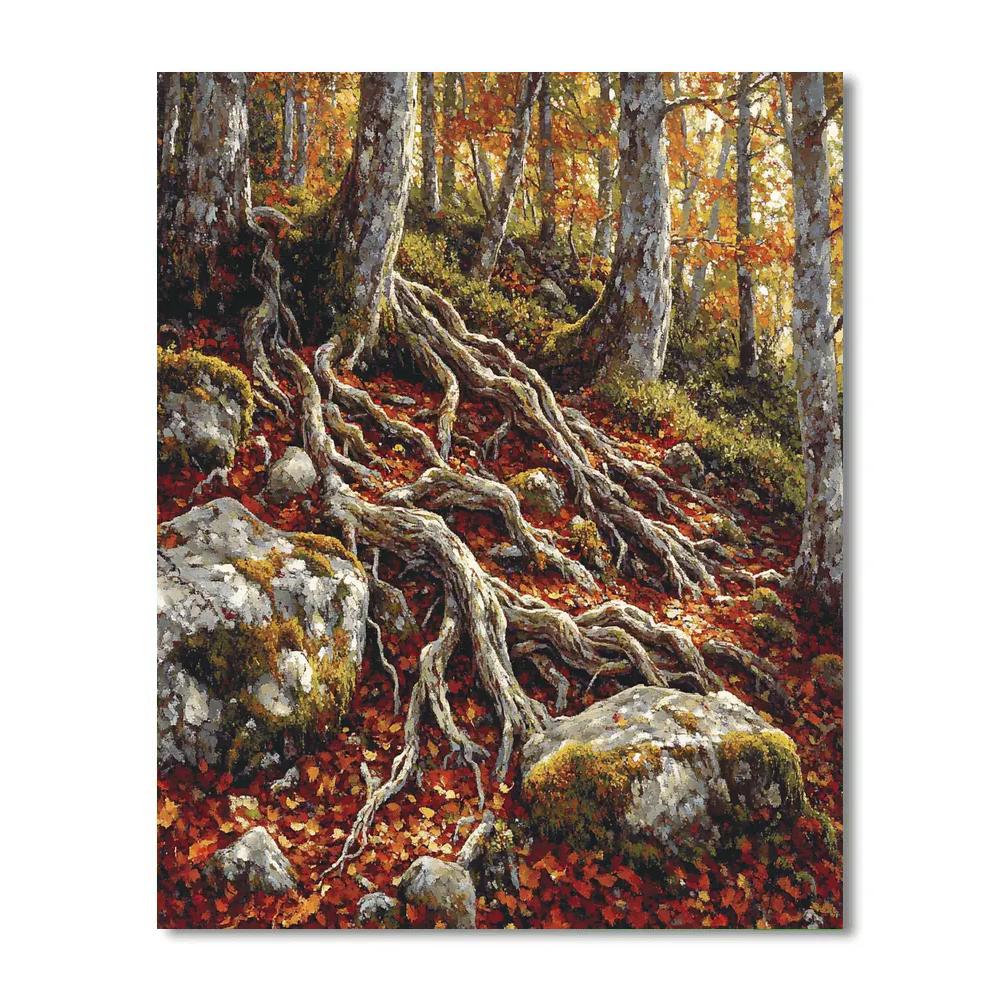 Arthur Lismer Inspired Twisted Root Study Paint by numbers art