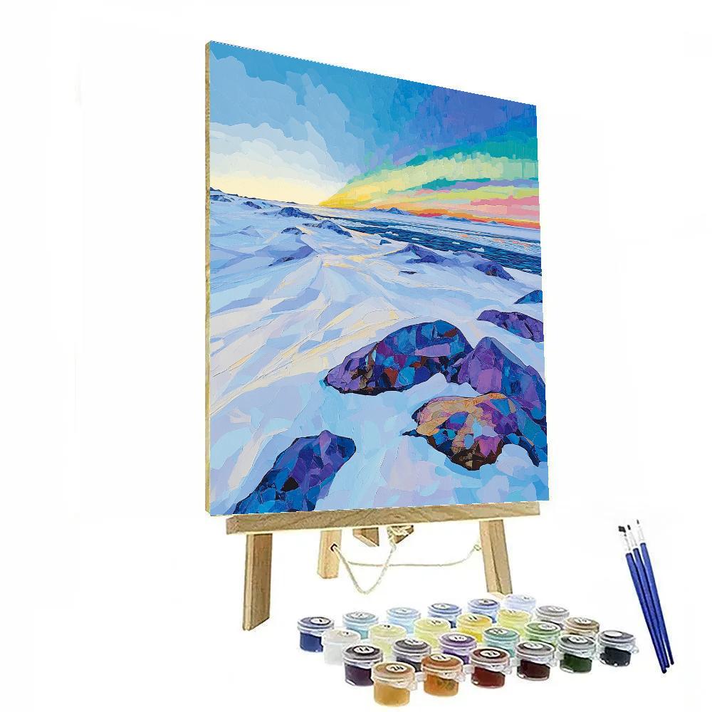 A.Y. Jackson Inspired Arctic Aurora Fields Painting by numbers kit