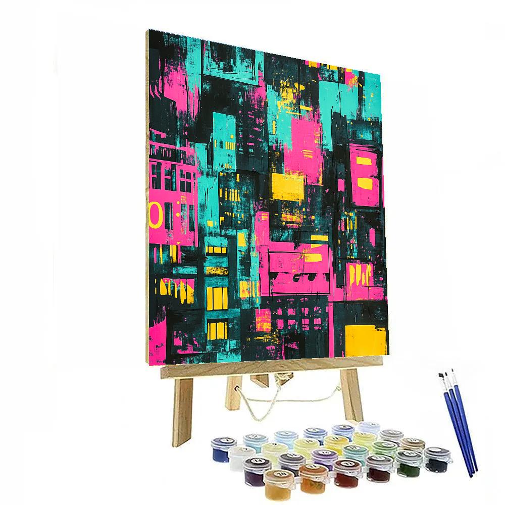 Andy Warhol Inspired Neon Citylights Painting by numbers kit