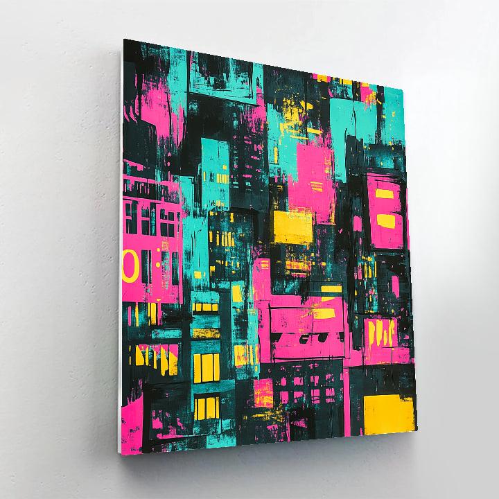 Andy Warhol Inspired Neon Citylights Painting by numbers kit