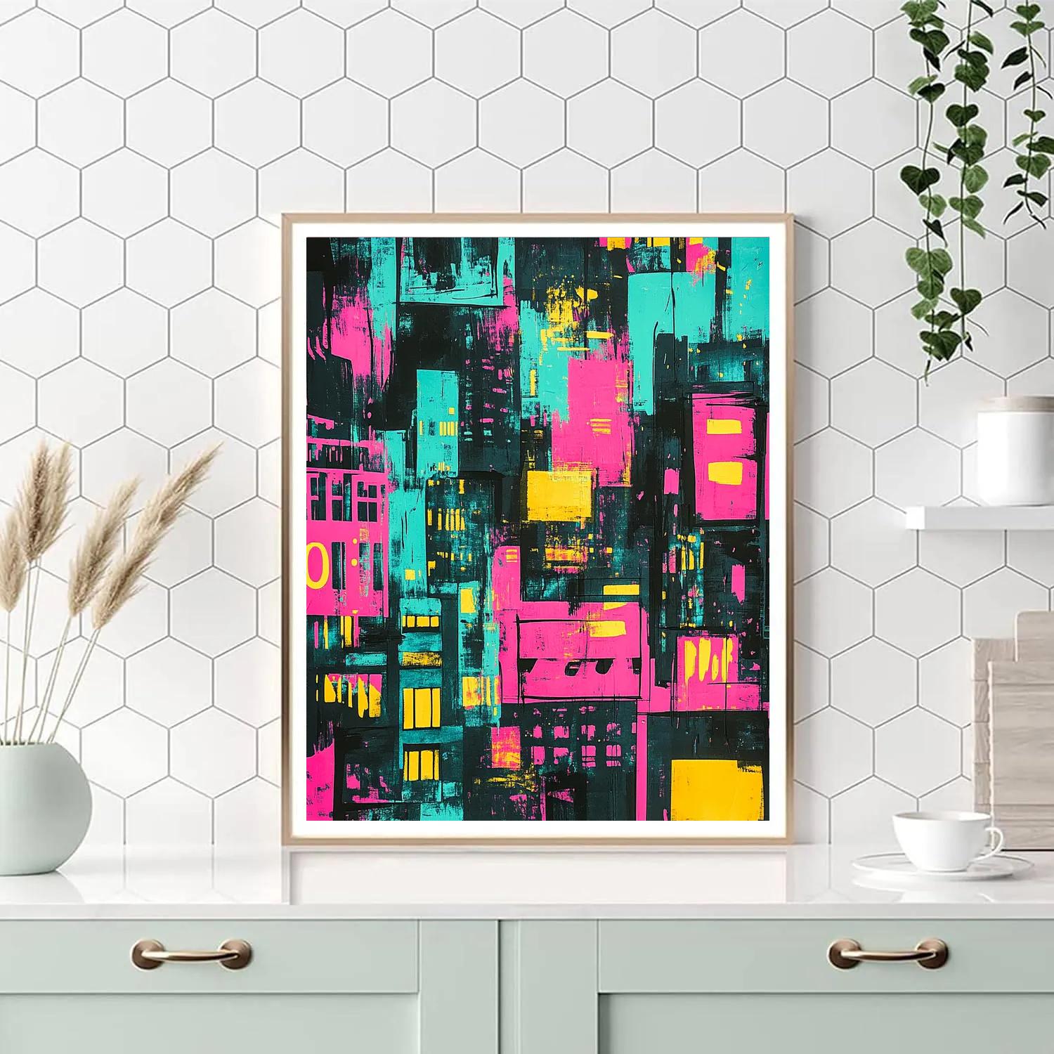 Andy Warhol Inspired Neon Citylights Painting by numbers kit