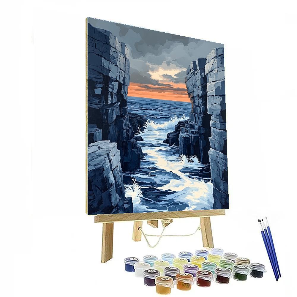 Arthur Lismer Inspired Storm Over Rocky Channels Paint by numbers art