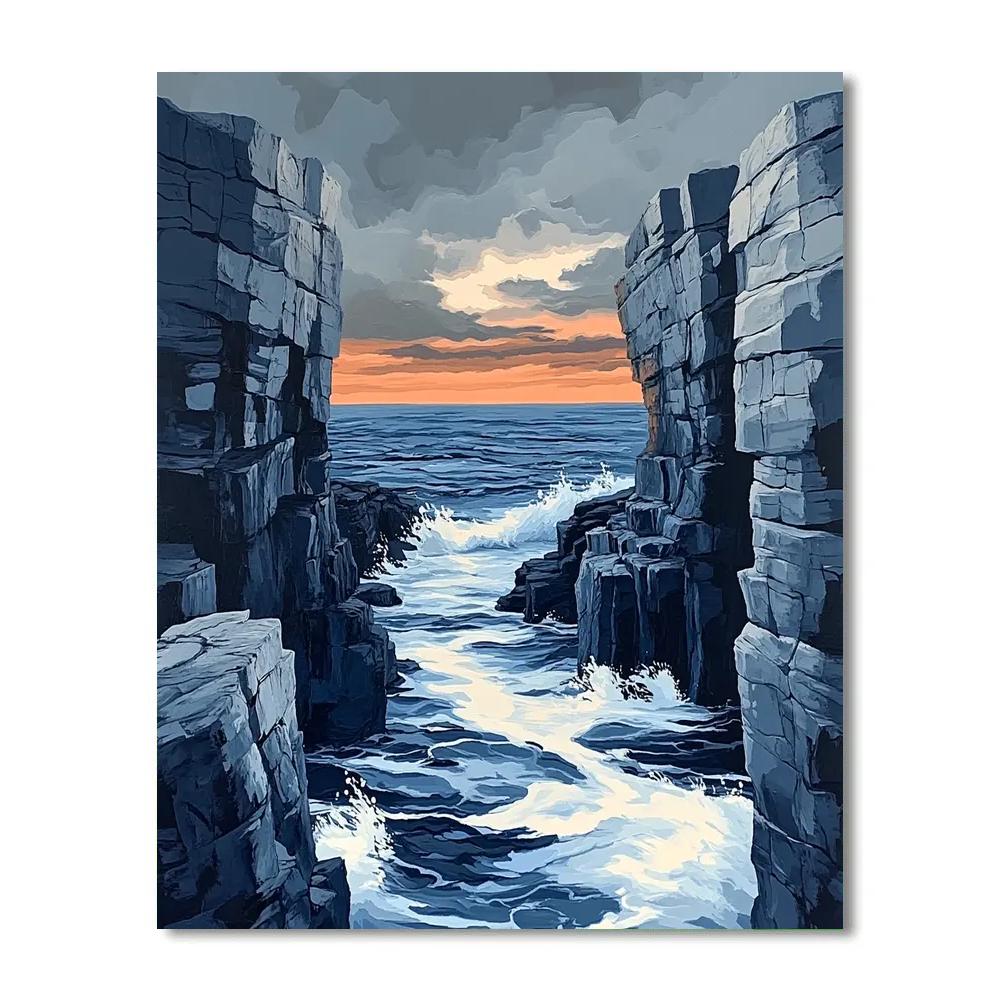 Arthur Lismer Inspired Storm Over Rocky Channels Paint by numbers art