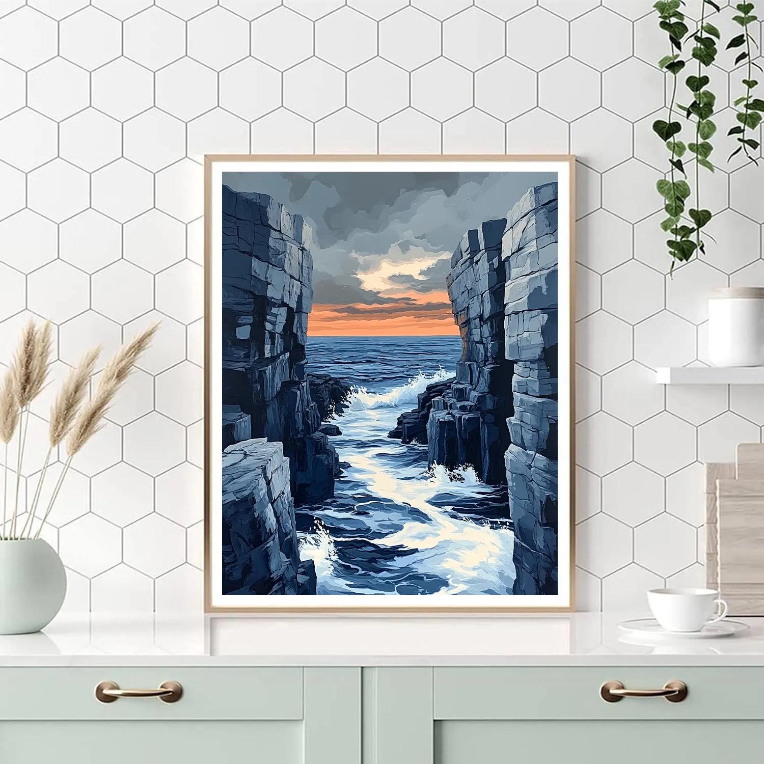 Arthur Lismer Inspired Storm Over Rocky Channels Paint by numbers art