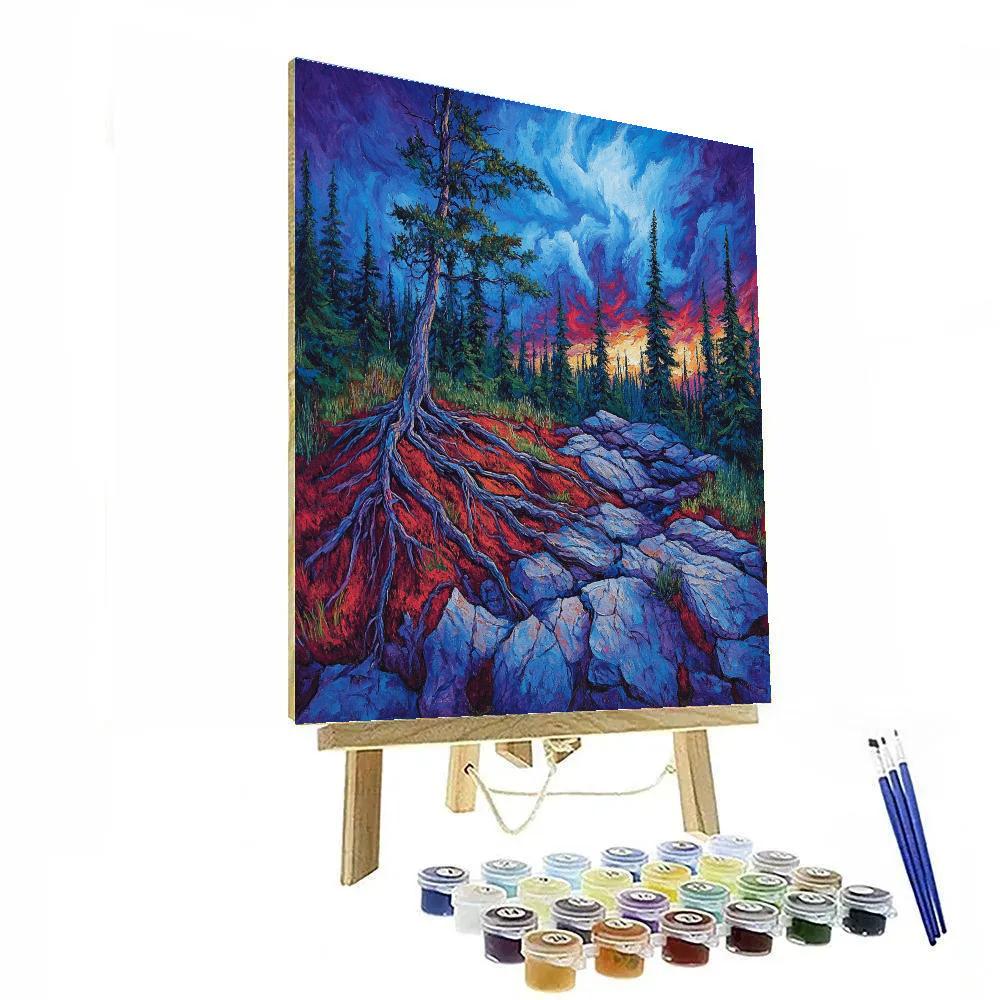 Arthur Lismer Inspired Twisted Roots And Windswept Pines Painting by numbers kit