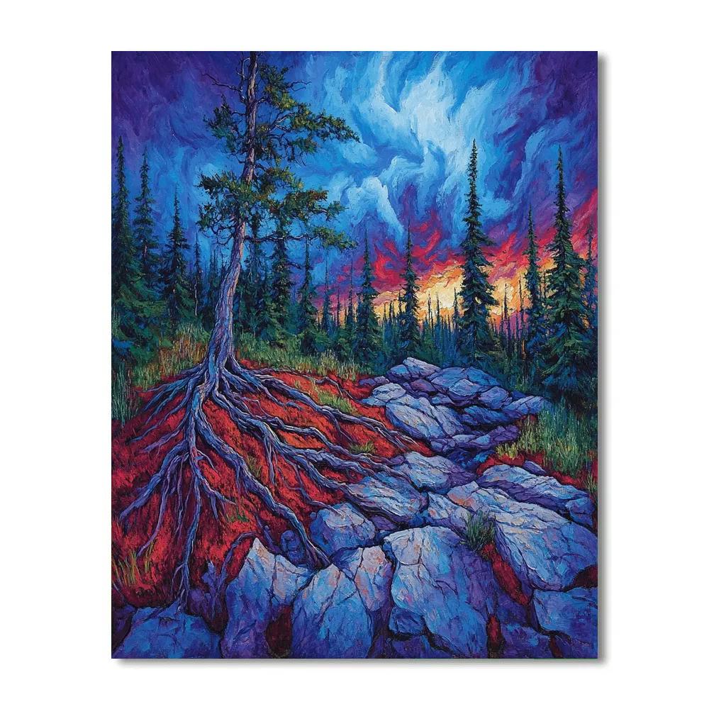 Arthur Lismer Inspired Twisted Roots And Windswept Pines Painting by numbers kit