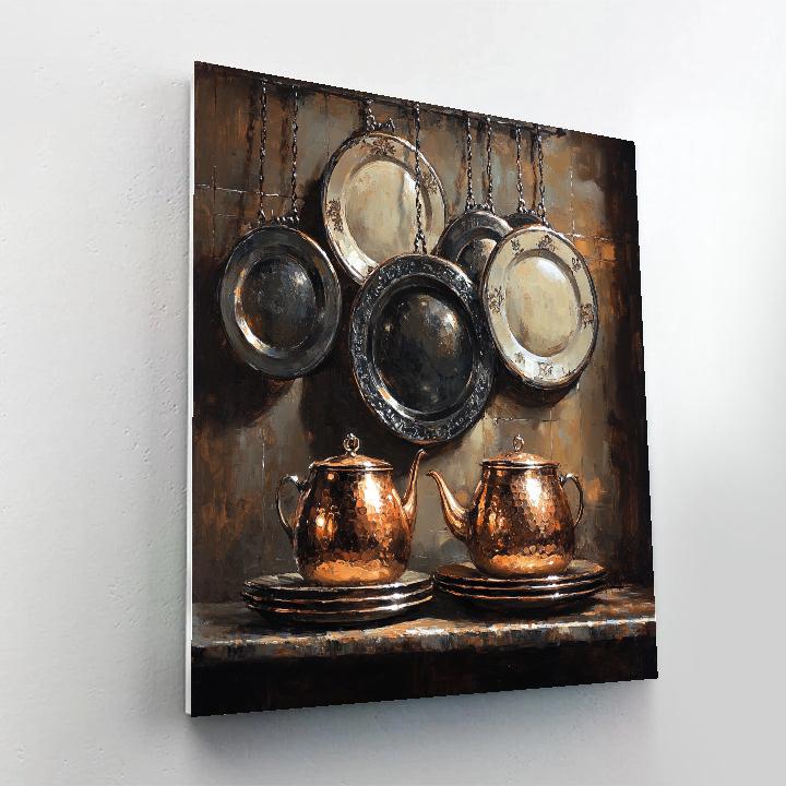 Diego Velázquez Inspired Copper Kettle Arrangement Number painting