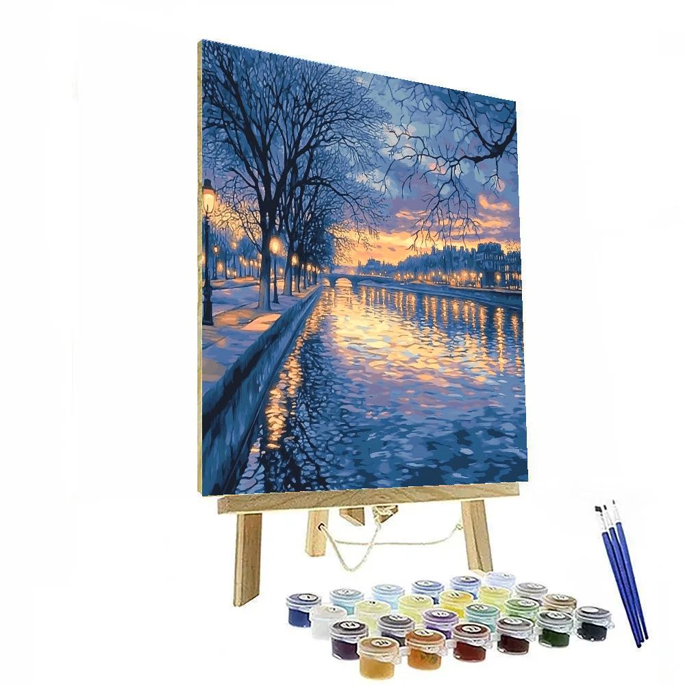 Claude Monet Inspired Twilight Reflections On The Seine Paint by numbers art