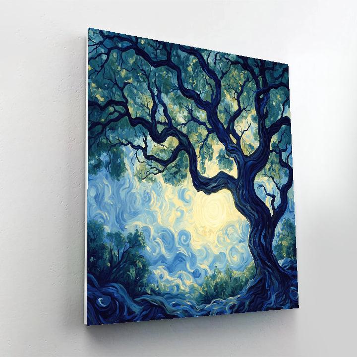 Edvard Munch Inspired Enchanted Forest Whispers Number painting