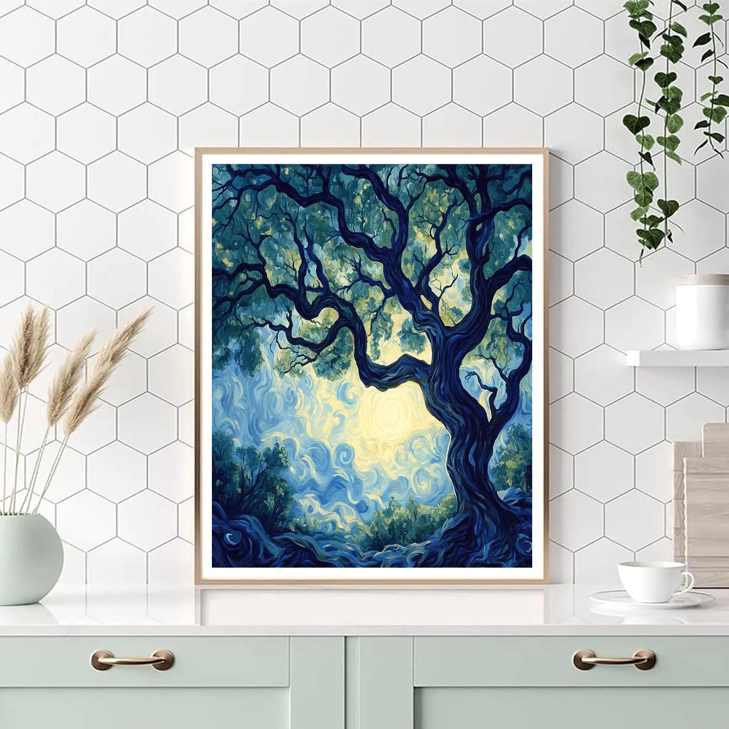 Edvard Munch Inspired Enchanted Forest Whispers Number painting