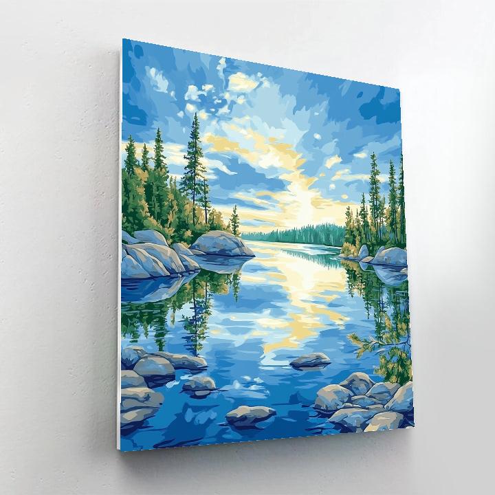 Franklin Carmichael Inspired Dawn Over Glassy Lake Numbered painting kits