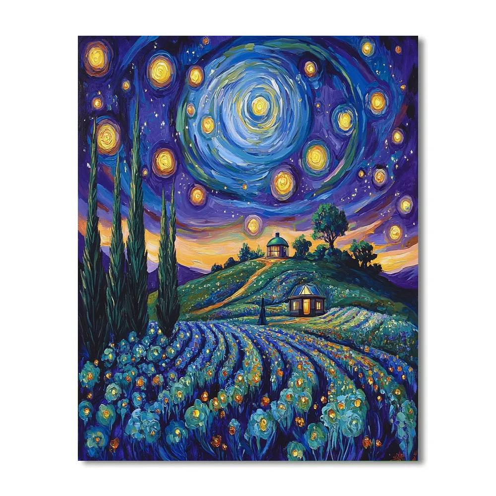 Van Gogh Inspired Nebula Garden Painting by numbers kit
