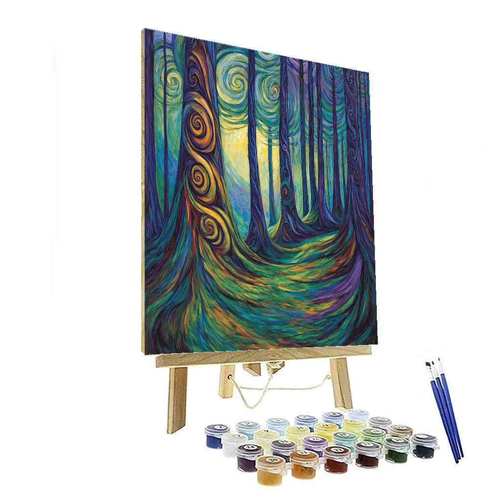 Emily Carr Inspired Cathedral Grove Reverie paint by numbers