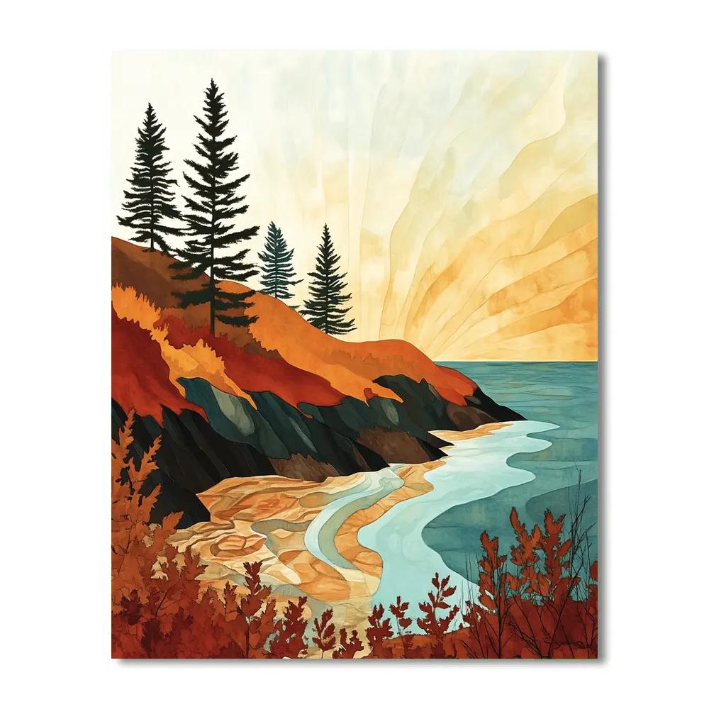 Franklin Carmichael Inspired Autumn Ridge With Golden Fens paint by numbers