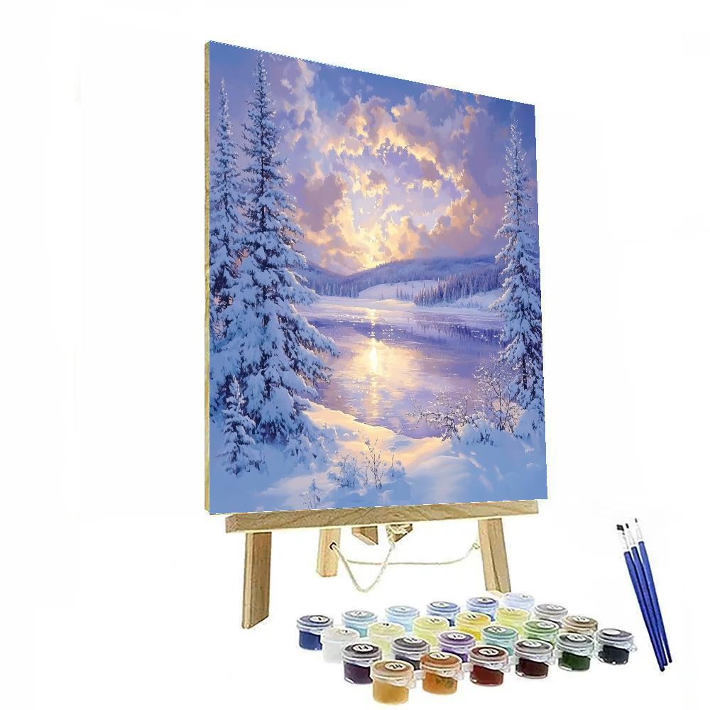 Franklin Carmichael Inspired Tranquil Winter Forest DIY paint by numbers