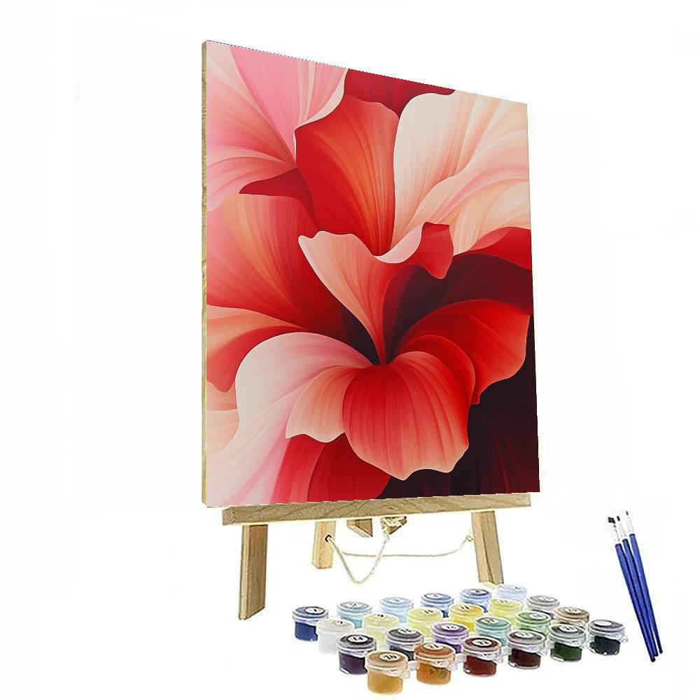 Georgia O’Keeffe Inspired Radiant Red Petal Close-Up Painting by numbers kit