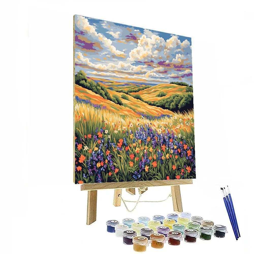 J. E. H. MacDonald Inspired Meadow Rhythm With Wildflowers paint by numbers