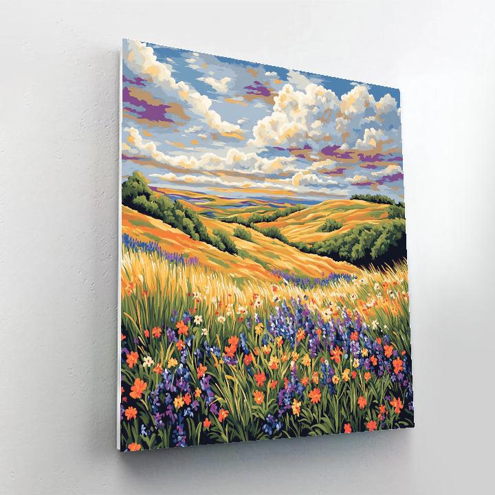 J. E. H. MacDonald Inspired Meadow Rhythm With Wildflowers paint by numbers