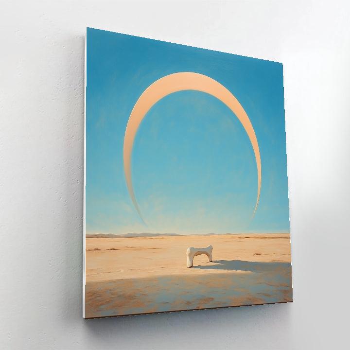 Georgia O’Keeffe Inspired Desert Bone Silhouette Against Sky paint by number