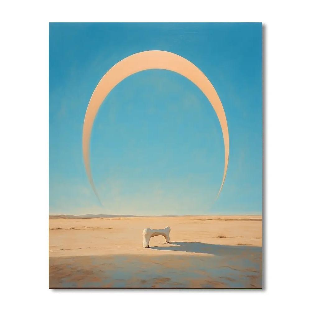 Georgia O’Keeffe Inspired Desert Bone Silhouette Against Sky paint by number