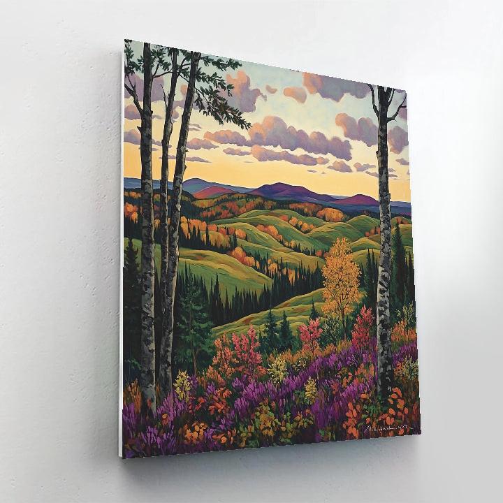 J. E. H. MacDonald Inspired Rhythmic Autumn Hillscape Paint by numbers art