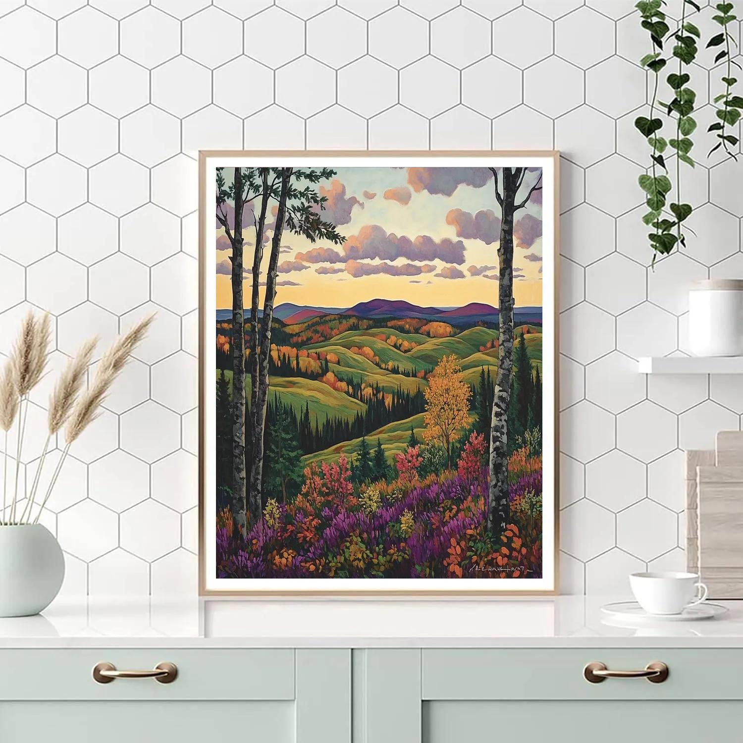 J. E. H. MacDonald Inspired Rhythmic Autumn Hillscape Paint by numbers art