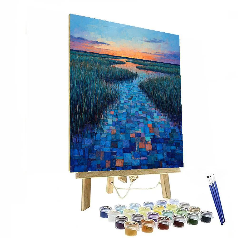 Jean-Paul Riopelle Inspired Mosaic Twilight Marsh Painting by numbers kit