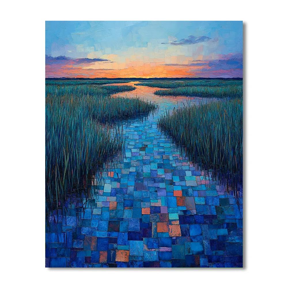 Jean-Paul Riopelle Inspired Mosaic Twilight Marsh Painting by numbers kit