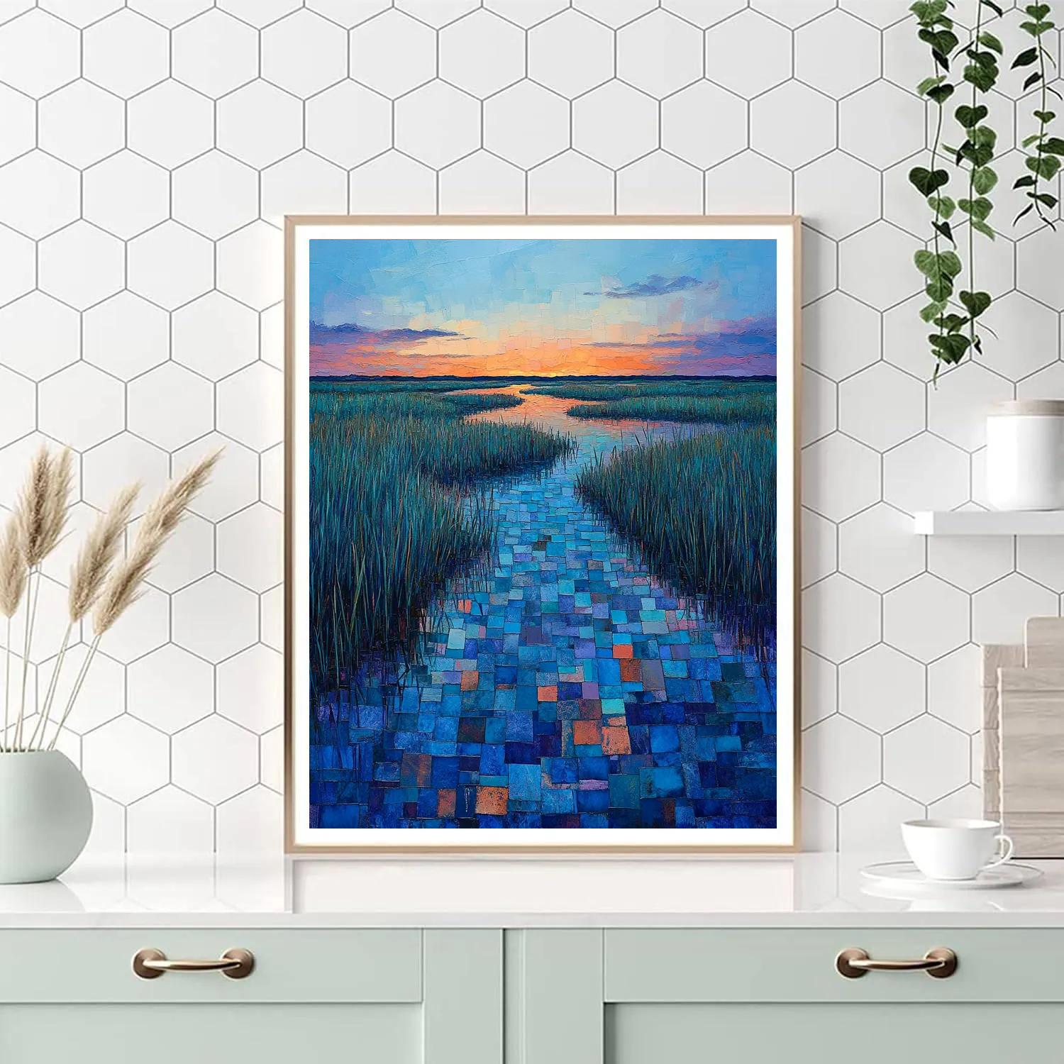 Jean-Paul Riopelle Inspired Mosaic Twilight Marsh Painting by numbers kit