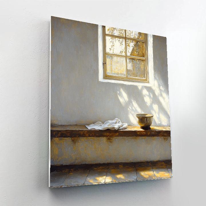 Johannes Vermeer Inspired Sunlit Delft Window Ledge Paint by numbers kits