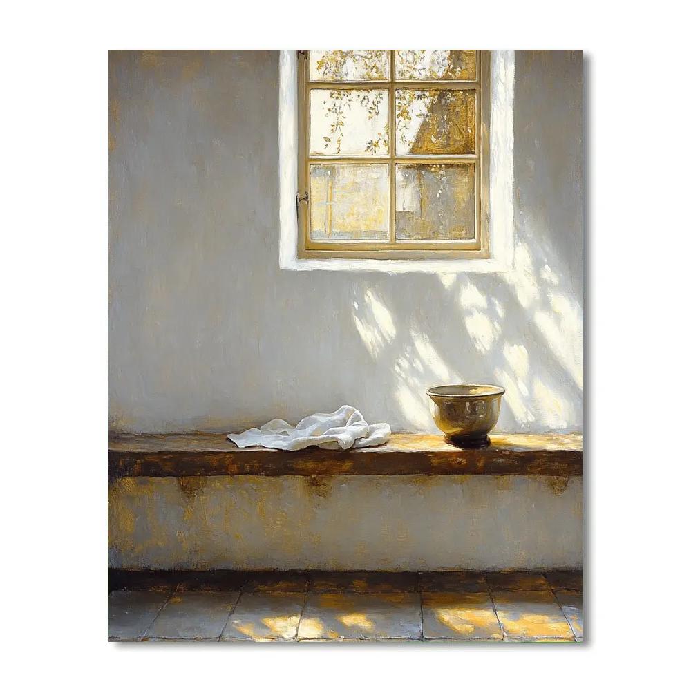 Johannes Vermeer Inspired Sunlit Delft Window Ledge Paint by numbers kits