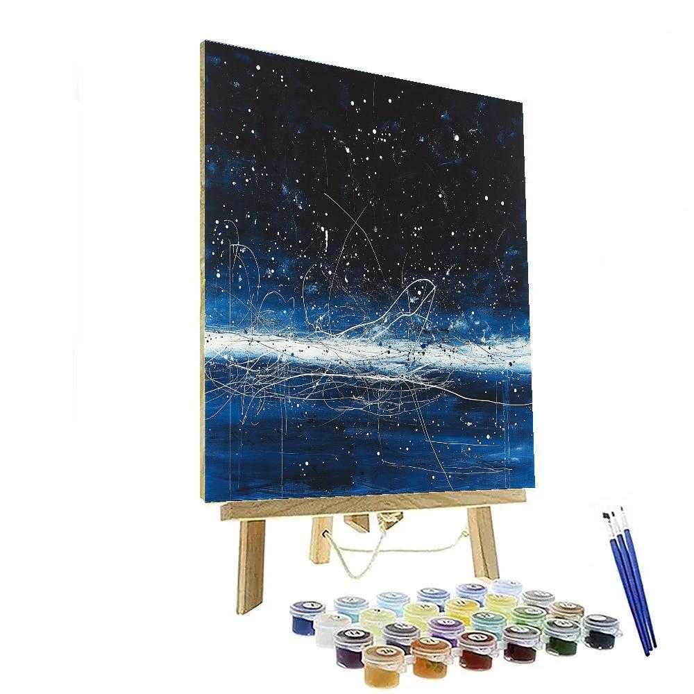 Jackson Pollock Inspired Midnight Symphony Of Dripping Lines Painting by numbers kit