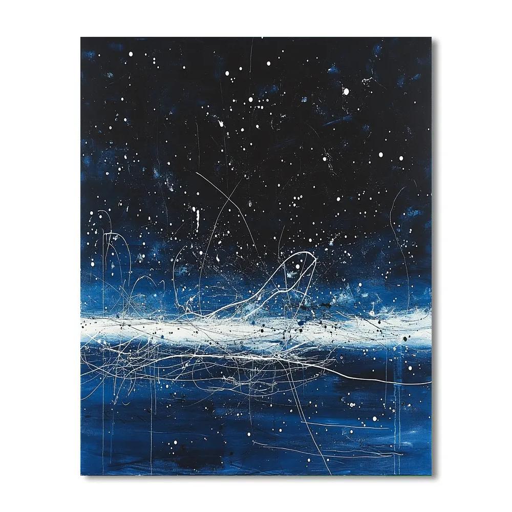 Jackson Pollock Inspired Midnight Symphony Of Dripping Lines Painting by numbers kit