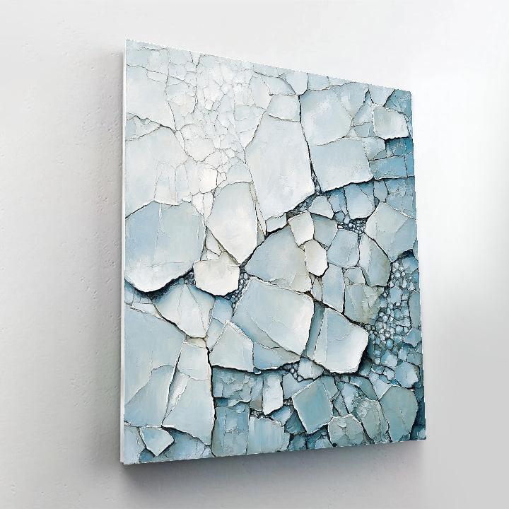 Jean-Paul Riopelle Inspired Glacial Abstraction In Ice Blue Painting by numbers kit