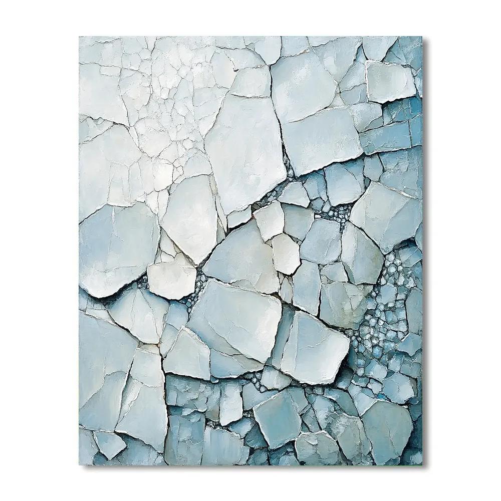 Jean-Paul Riopelle Inspired Glacial Abstraction In Ice Blue Painting by numbers kit