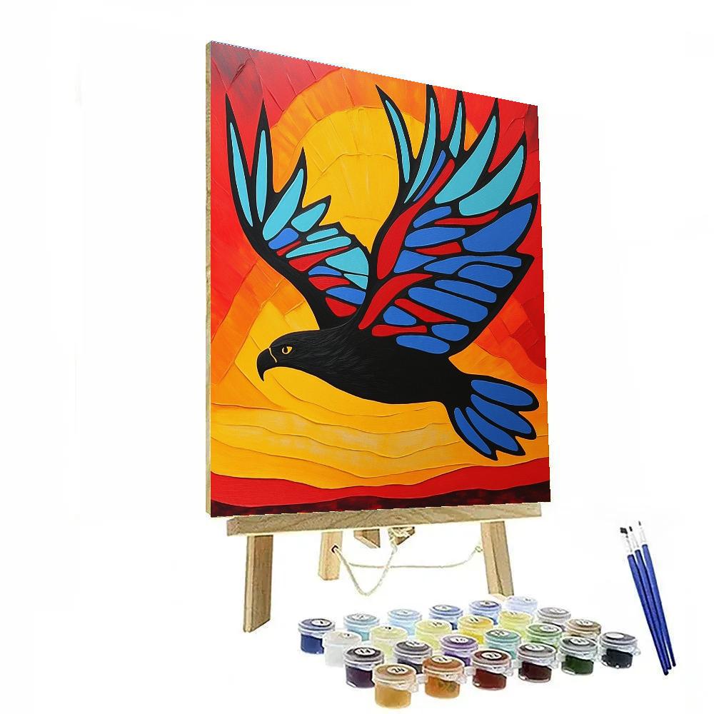 Norval Morrisseau Inspired Eagle Of The Dawn Number painting