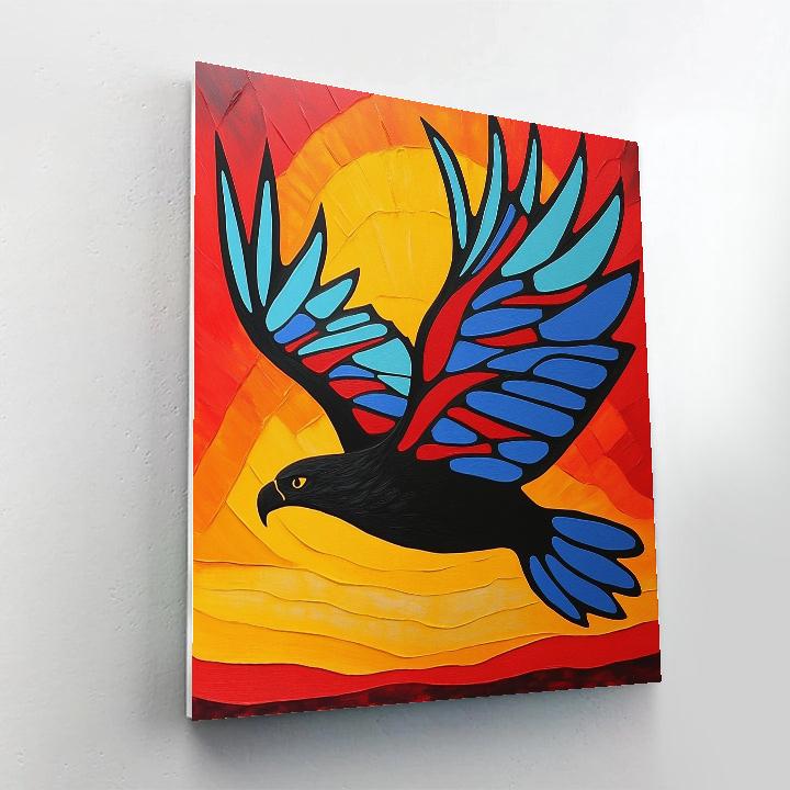 Norval Morrisseau Inspired Eagle Of The Dawn Number painting